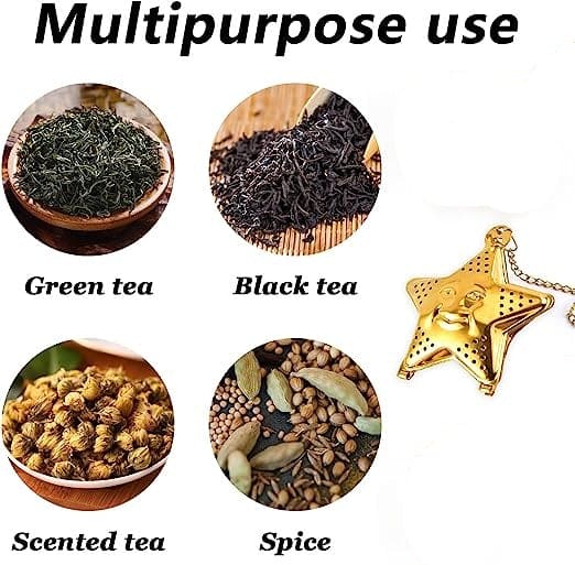 Star Tea Mesh Infuser, Stainless Steel Tea Strainer, Reusable Tea Filter With Chain Hook, Spice, Herb, Tea Seasoning Filter, Large Capacity Tea Infuser for Kitchen Bar Restaurant, Spice Filter Drinkware Gadget Kitchen Tools Accessories Star Tea Mesh Infuser, Stainless Steel Tea Strainer, Reusable Tea Filter With Chain Hook, Spice, Herb, Tea Seasoning Filter, Large Capacity Tea Infuser for Kitchen Bar Restaurant, Spice Filter Drinkware Gadget Kitchen Tools Accessories